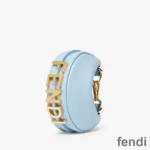 Fendi Nano Fendigraphy Hobo Bag In Calf Leather Sky Blue