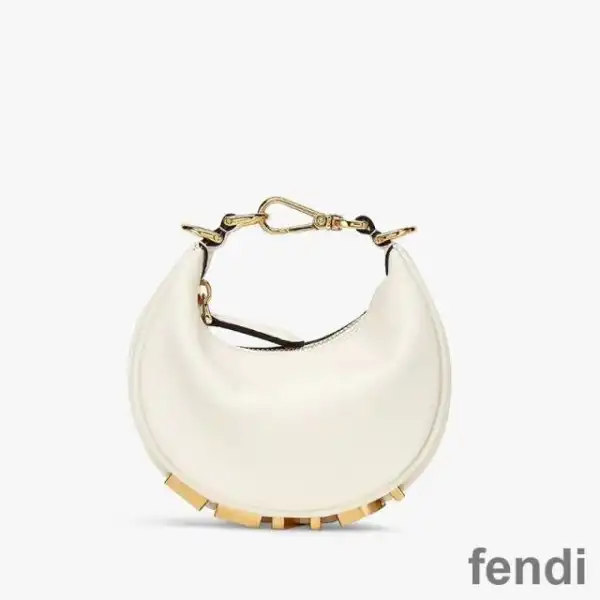 Cheap Fendi Nano Fendigraphy Hobo Bag In Calf Leather White