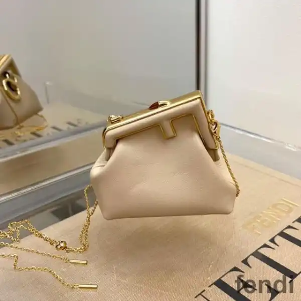 Affordable Fendi Nano First Bag In Nappa Leather Beige