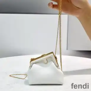 Fendi Nano First Bag In Nappa Leather White