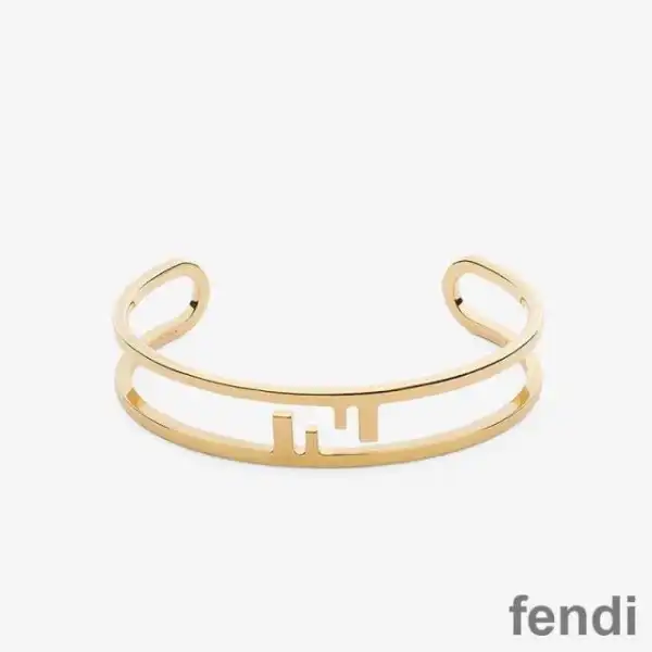 Cheap Fendi O'Lock Bangle Bracelet In Metal Gold