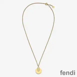 Fendi O'Lock Necklace In Metal Gold