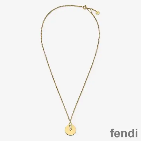 Cheap Fendi O'Lock Necklace In Metal Gold