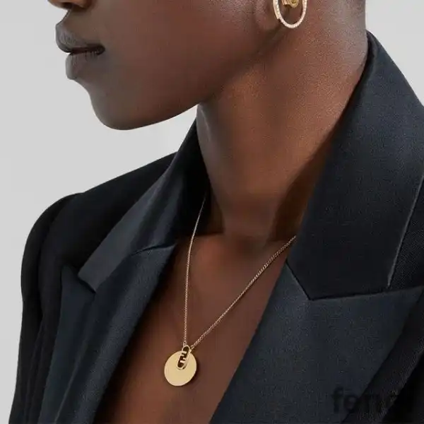 Cheap Fendi O'Lock Necklace In Metal Gold