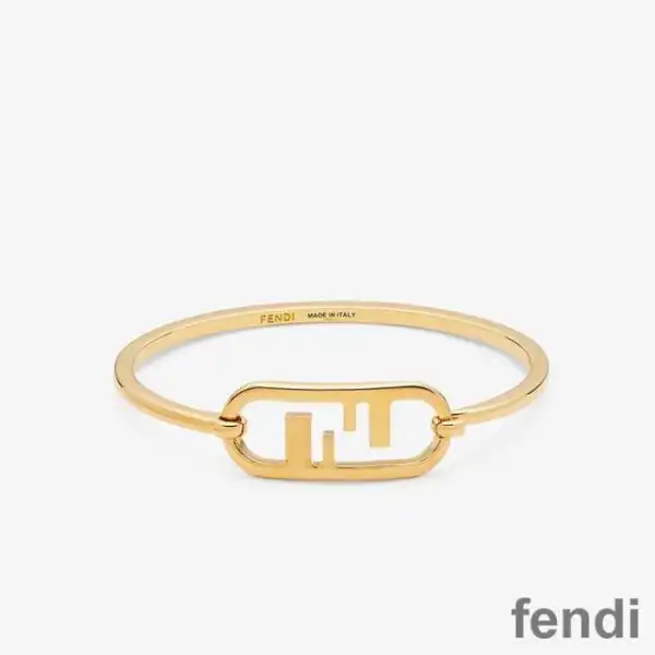 Cheap Fendi O'Lock Oval Bracelet In Metal Gold