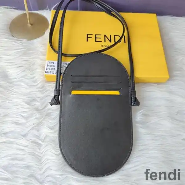 Cheap Fendi O'Lock Phone Pouch In Calf Leather Black