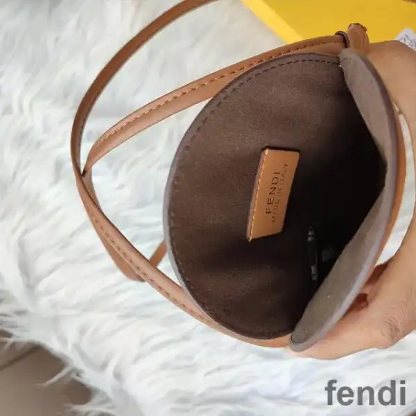 Affordable Fendi O'Lock Phone Pouch In Calf Leather Brown