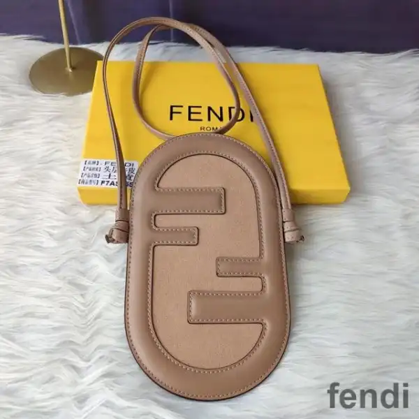 Affordable Fendi O'Lock Phone Pouch In Calf Leather Grey