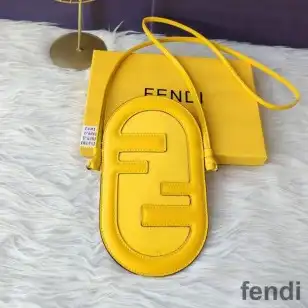 Fendi O'Lock Phone Pouch In Calf Leather Yellow