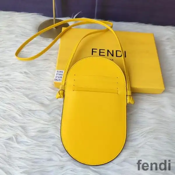 Affordable Fendi O'Lock Phone Pouch In Calf Leather Yellow