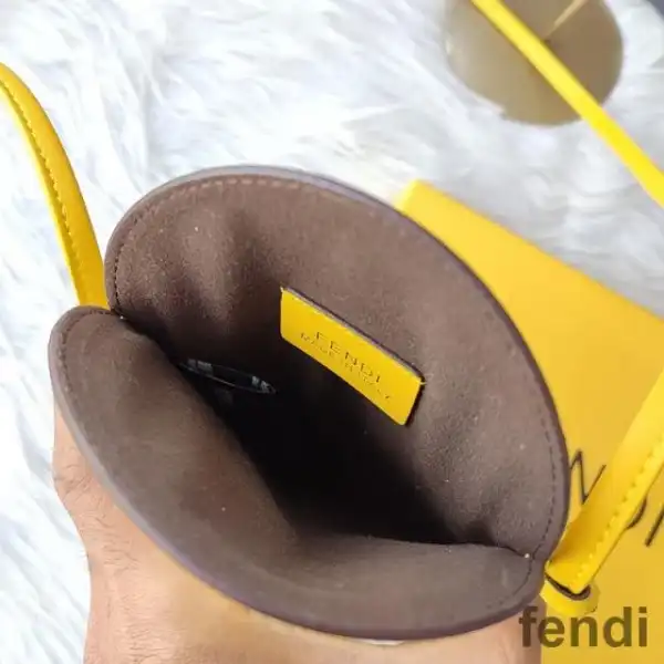 Affordable Fendi O'Lock Phone Pouch In Calf Leather Yellow