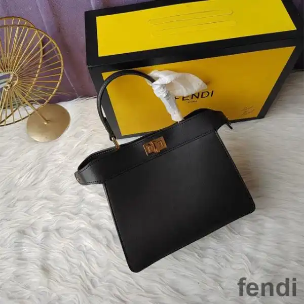 Affordable Fendi Petite Peekaboo ISeeu Bag In Nappa Leather Black