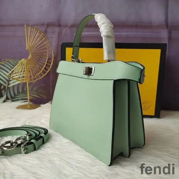 Cheap Fendi Petite Peekaboo ISeeu Bag In Nappa Leather Green