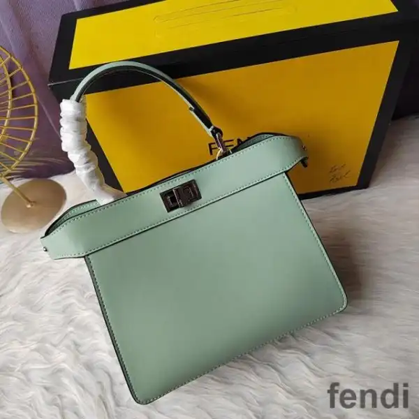 Cheap Fendi Petite Peekaboo ISeeu Bag In Nappa Leather Green