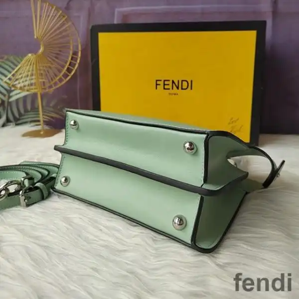 Cheap Fendi Petite Peekaboo ISeeu Bag In Nappa Leather Green