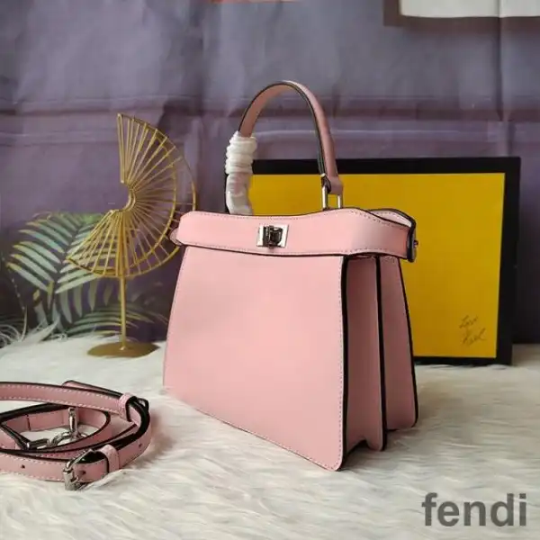 Affordable Fendi Petite Peekaboo ISeeu Bag In Nappa Leather Pink