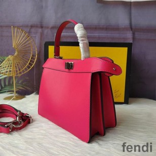 Fendi Petite Peekaboo ISeeu Bag In Nappa Leather Rose