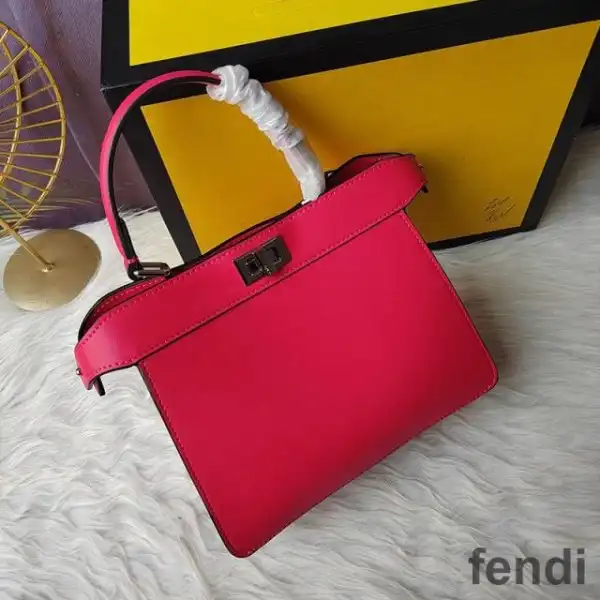 Cheap Fendi Petite Peekaboo ISeeu Bag In Nappa Leather Rose