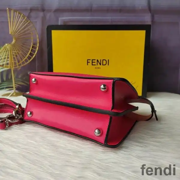 Cheap Fendi Petite Peekaboo ISeeu Bag In Nappa Leather Rose