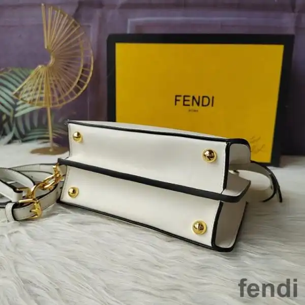 Affordable Fendi Petite Peekaboo ISeeu Bag In Nappa Leather White