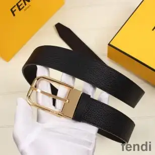 Fendi Pin Buckle Belt In Calf Leather Black