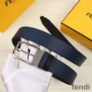 Fendi Pin Buckle Belt In Calf Leather Navy Blue