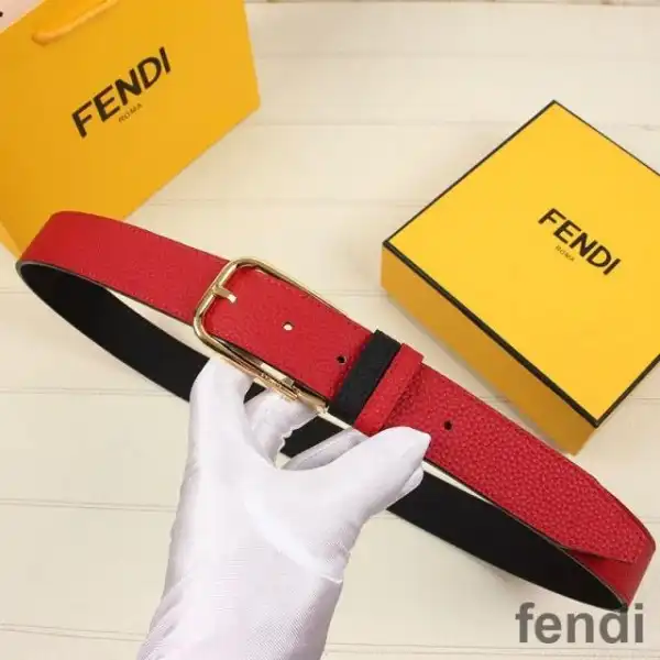 Cheap Fendi Pin Buckle Belt In Calf Leather Red