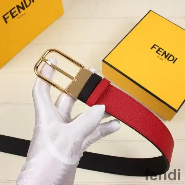 Cheap Fendi Pin Buckle Belt In Calf Leather Red