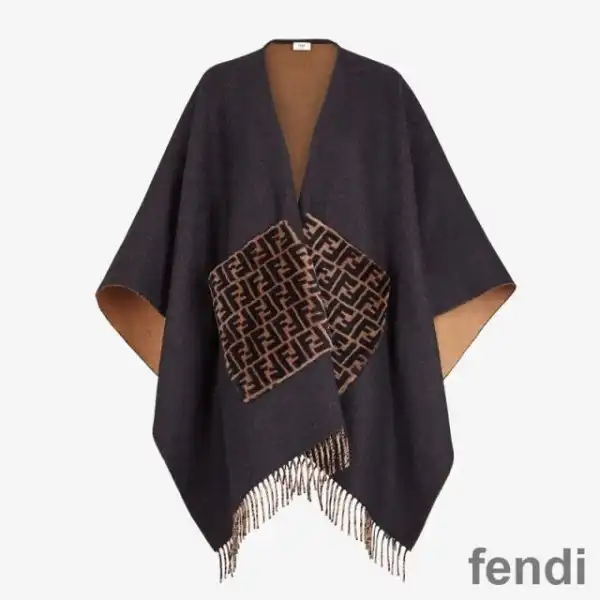 Affordable Fendi Poncho In Cashmere and Wool Black