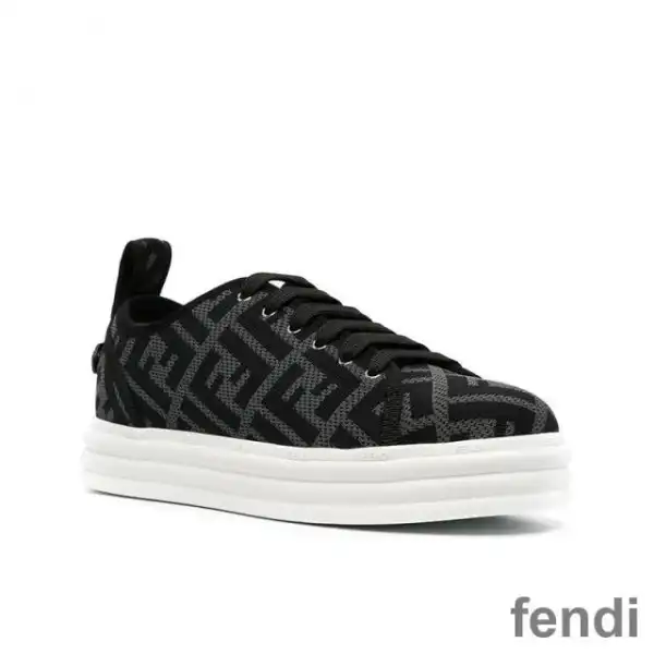 Cheap Fendi Rise Sneakers Women FF Motif Fabric Black