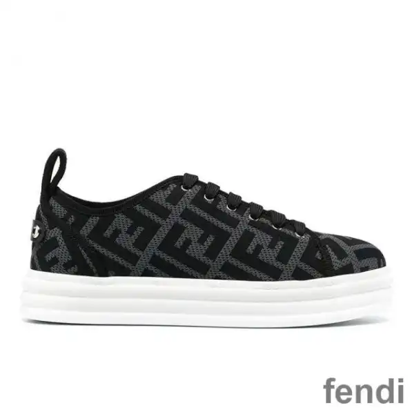 Cheap Fendi Rise Sneakers Women FF Motif Fabric Black