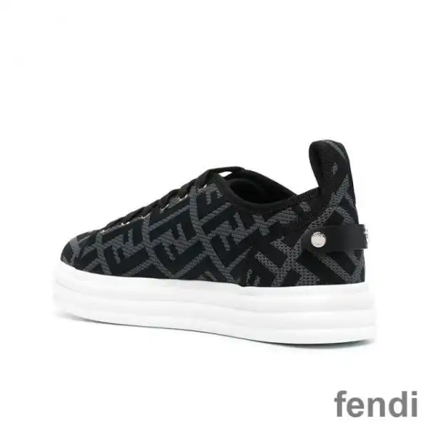 Cheap Fendi Rise Sneakers Women FF Motif Fabric Black