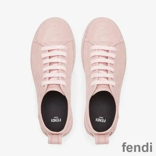 Cheap Fendi Rise Sneakers Women FF Motif Nappa Leather Pink