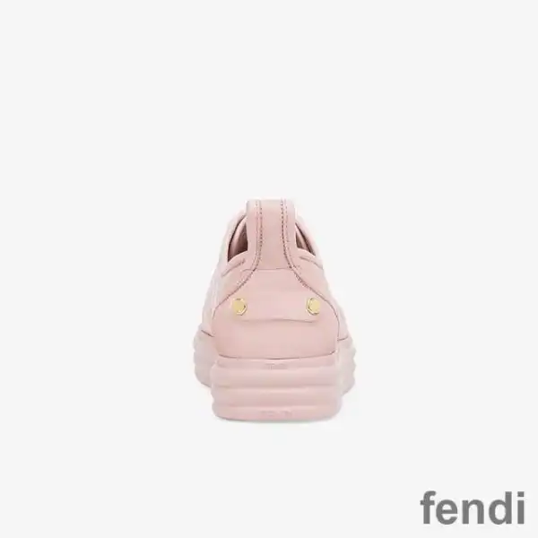 Cheap Fendi Rise Sneakers Women FF Motif Nappa Leather Pink