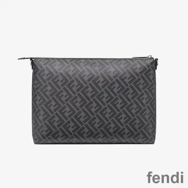 Cheap Fendi Slim Messenger Bag In FF Motif Fabric Black