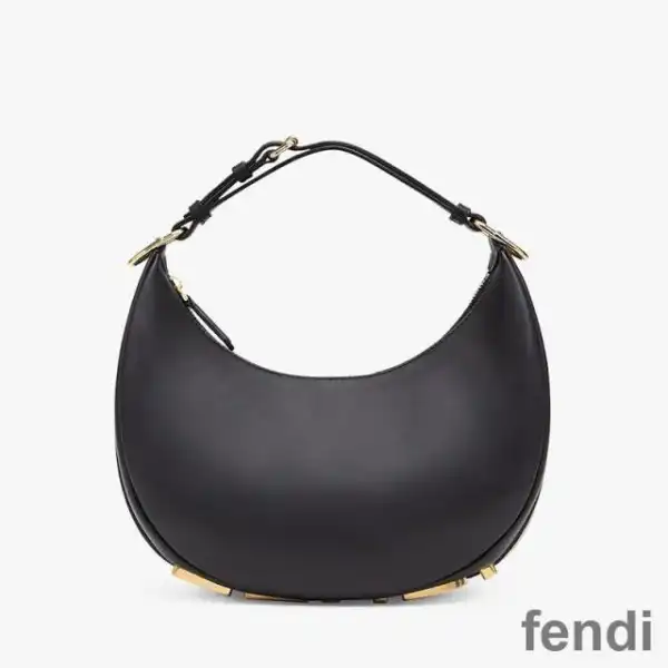 Cheap Fendi Small Fendigraphy Hobo Bag In Calf Leather Black