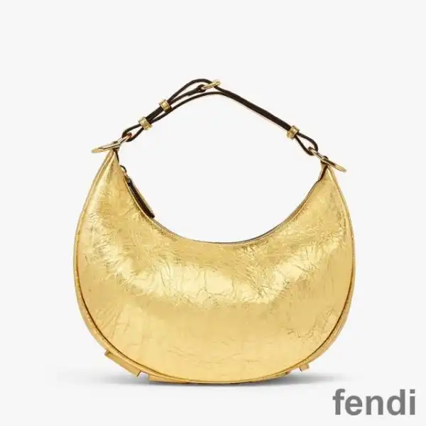 Cheap Fendi Small Fendigraphy Hobo Bag In Calf Leather Gold