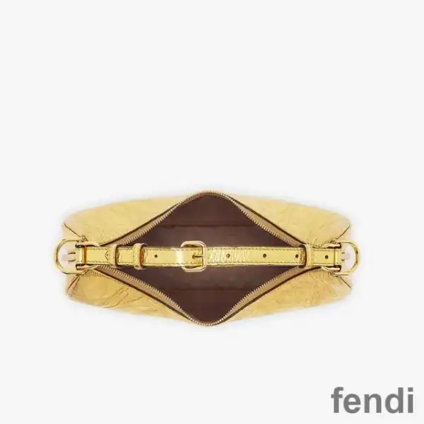 Cheap Fendi Small Fendigraphy Hobo Bag In Calf Leather Gold