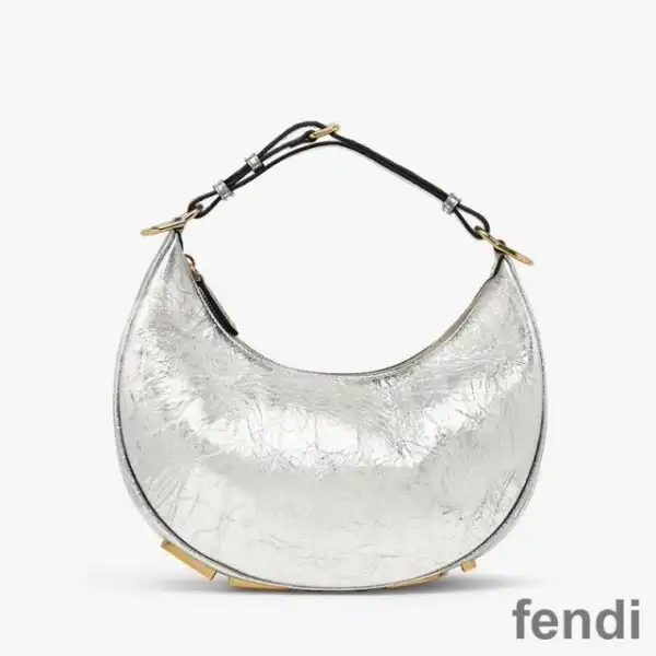 Cheap Fendi Small Fendigraphy Hobo Bag In Calf Leather Silver