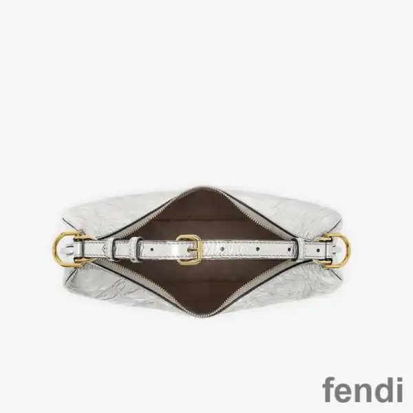 Cheap Fendi Small Fendigraphy Hobo Bag In Calf Leather Silver