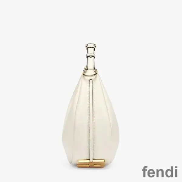 Cheap Fendi Small Fendigraphy Hobo Bag In Calf Leather White