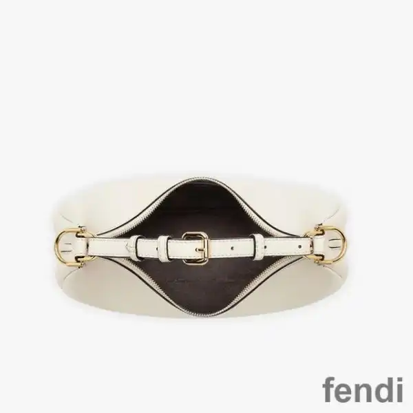 Cheap Fendi Small Fendigraphy Hobo Bag In Calf Leather White