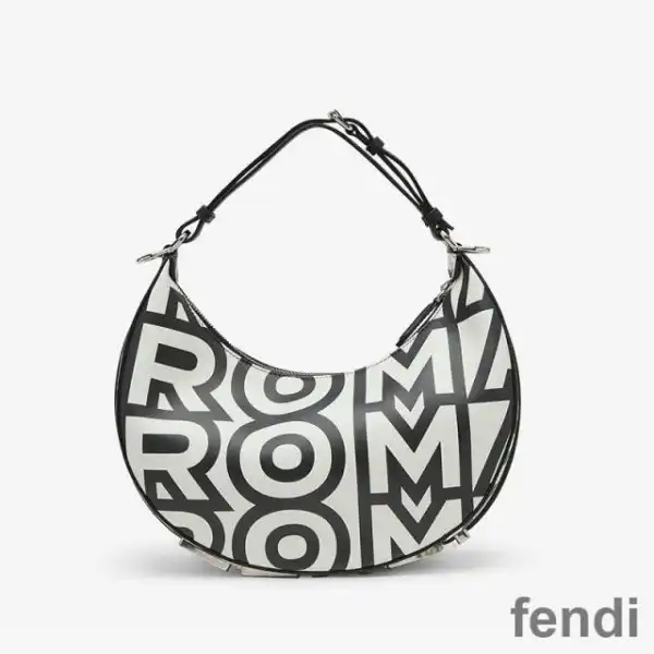 Cheap Fendi Small Fendigraphy Hobo Bag In Fendi Roma Capsule Leather Black White