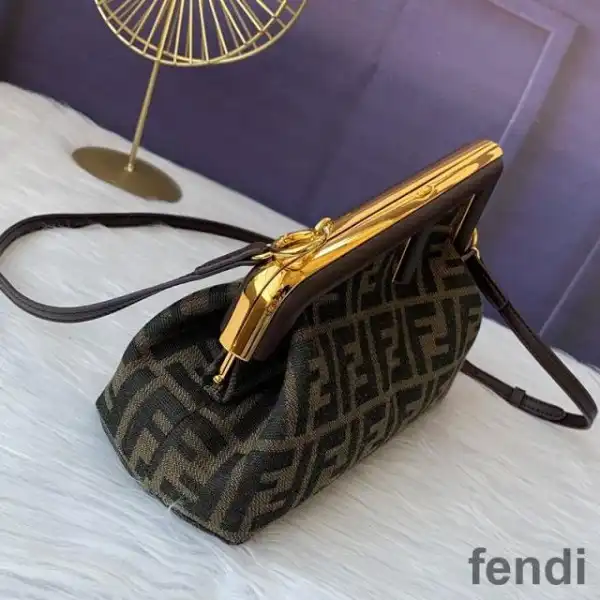 Cheap Fendi Small First Bag In FF Motif Fabric Brown