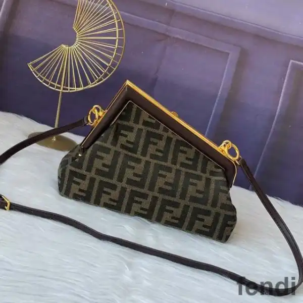 Cheap Fendi Small First Bag In FF Motif Fabric Brown