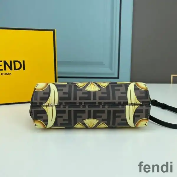 Cheap Fendi Small First Bag In Fendace Baroque Fabric Brown