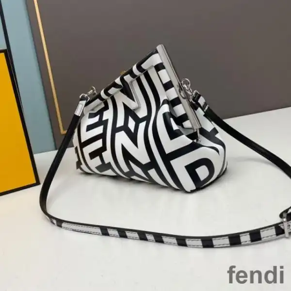 Affordable Fendi Small First Bag In Fendi Roma Capsule Leather Black White