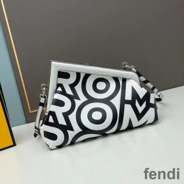 Affordable Fendi Small First Bag In Fendi Roma Capsule Leather Black White