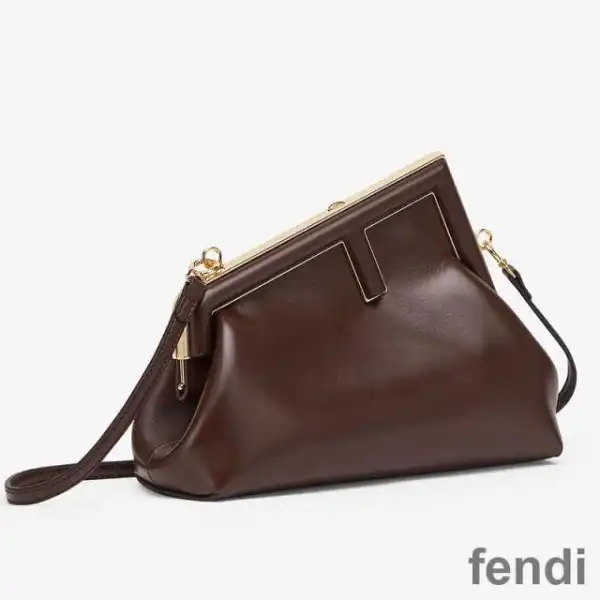 Affordable Fendi Small First Bag In Nappa Leather Coffee