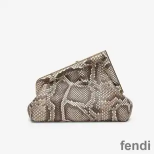 Cheap Fendi Small First Bag In Python Leather Grey